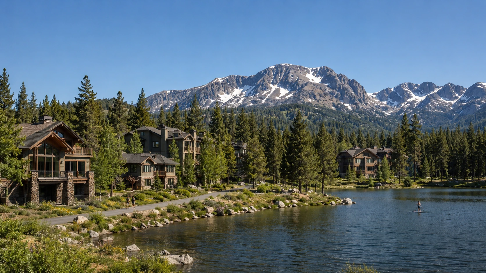 mammoth-lakes-summer-vacation-rentals Mammoth Lakes summer vacation rentals near lake with mountain views
